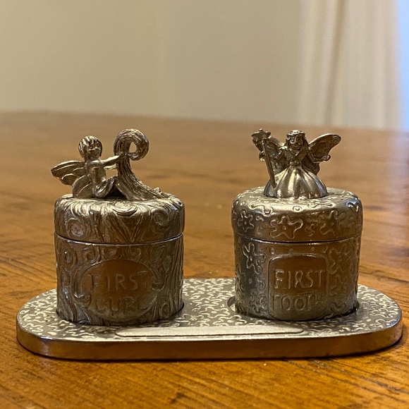 Empire Silver Pewter Baby’s First Tooth & Curl Set - Picture 1 of 10